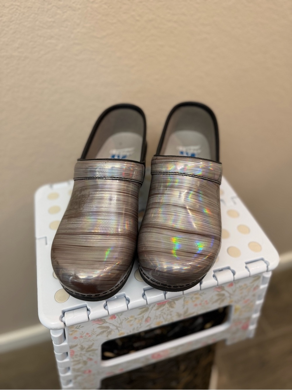 Dansko Iridescent Metallic Clogs
